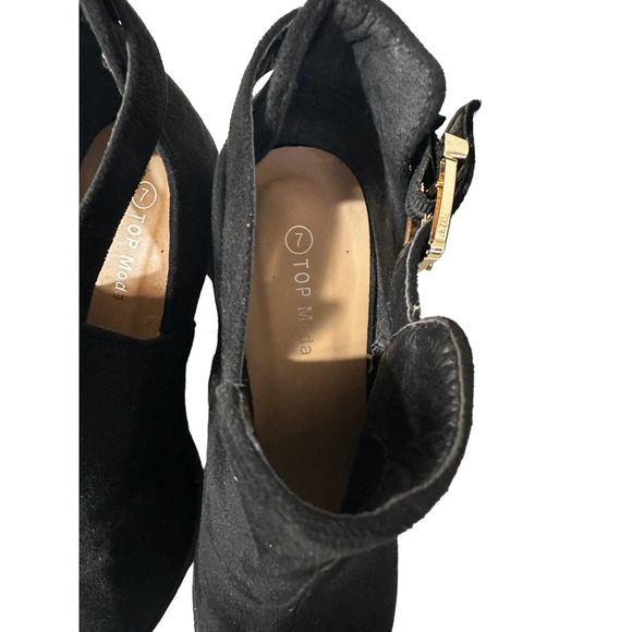 Top Moda Lemie 1 Cut Out Chunky Heel Sandals Size 7 - Picture 2 of 7